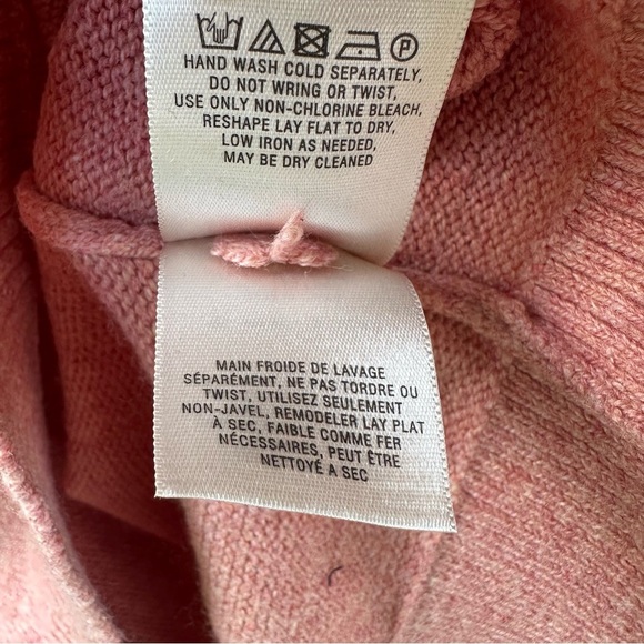 Anthropologie Moth Pink Cable Knit Icehouse Pullover Sweater Dolman Sleeve Boho - Picture 8 of 12